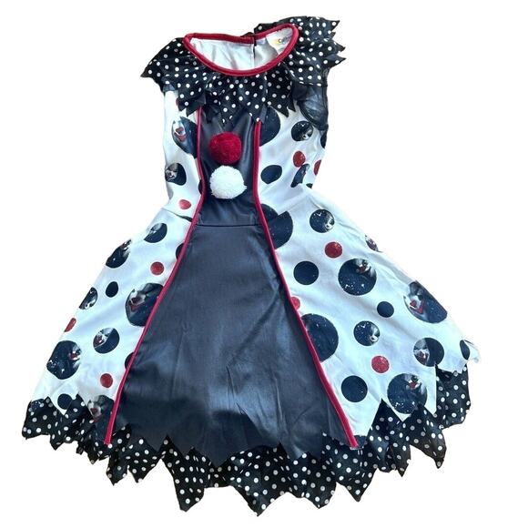 California Costume Creepy Clown Costume Girls Size Small  Halloween Goth Scary‎ - Picture 2 of 14